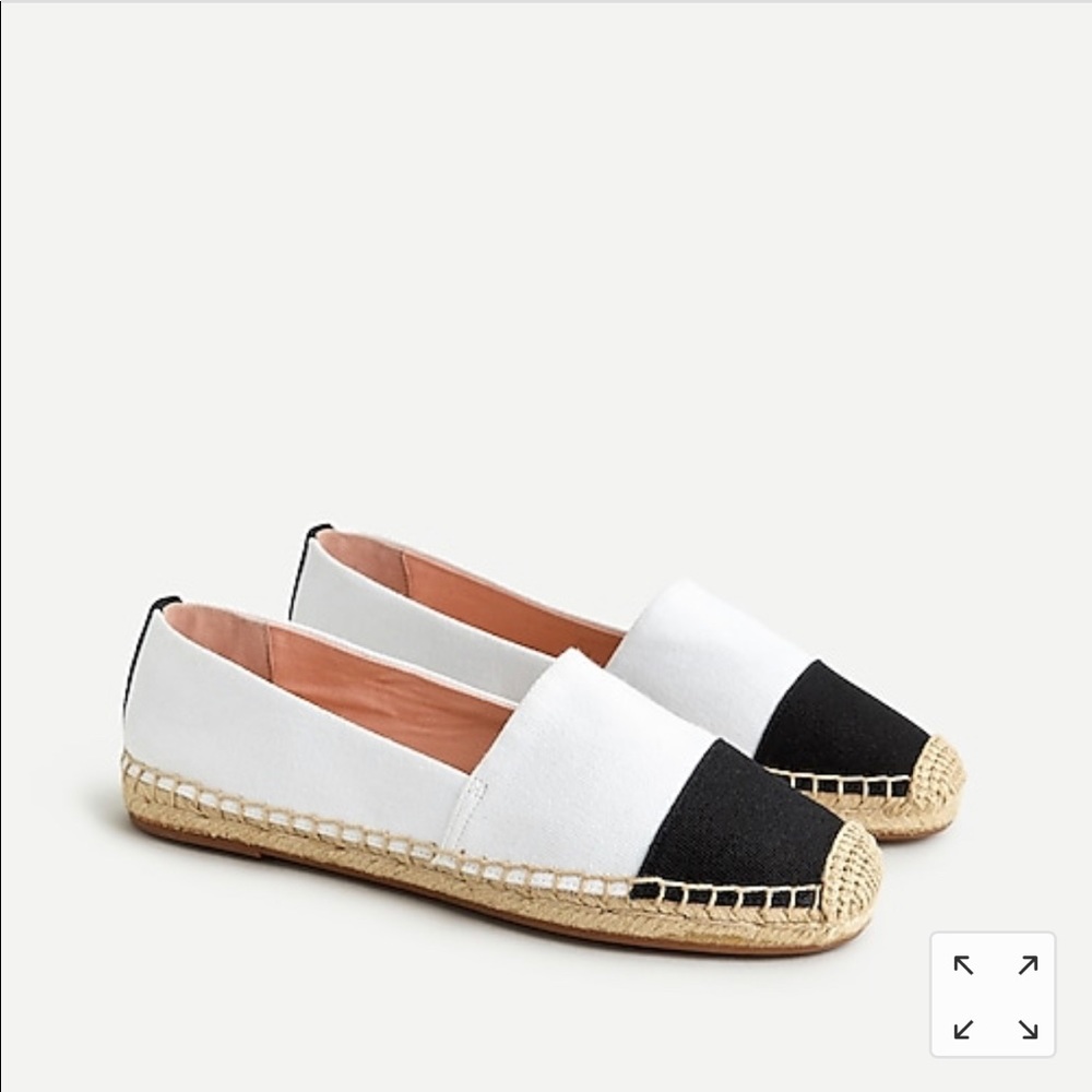 J. Crew Espadrille Shoe in Canvas with Toe Cap